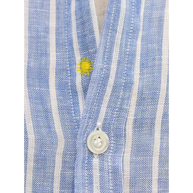 GIANNETTO／ジャンネット／バンドカラーシャツ／ストライプ／39 GIANNETTO 【FINAL SALE】Giannetto【ジャンネット】リネン