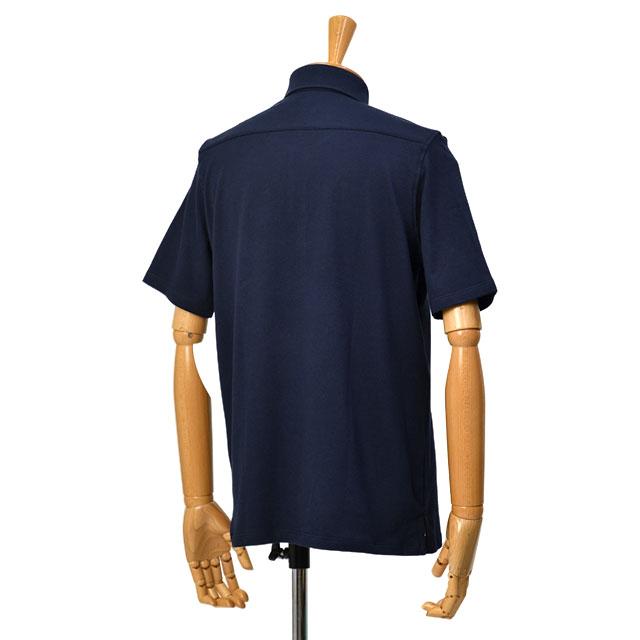 Giannetto ネイビー　シャツ L スリム 美品 伊製　鹿の子 ジャンネット GIANNETTO GIANNETTO ポロシャツ VENICE 半袖