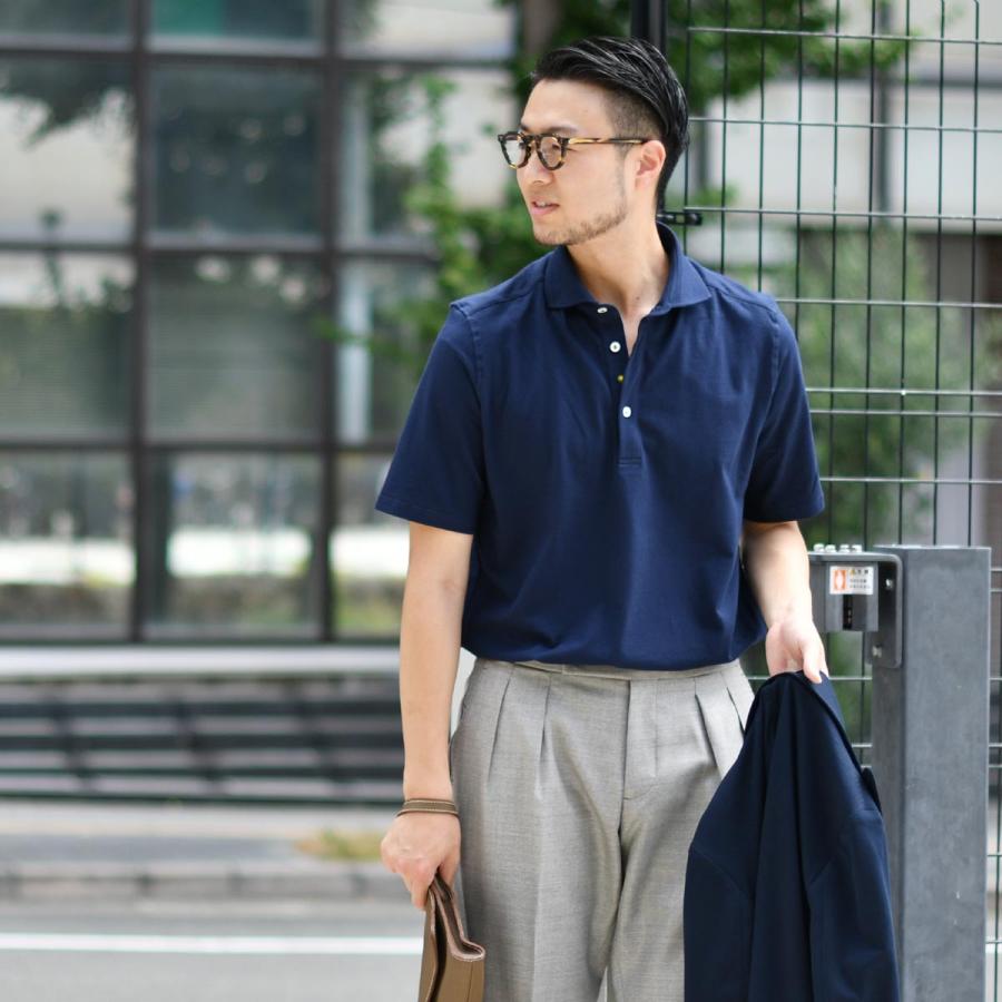 Giannetto【ジャンネット】鹿の子 ポロシャツ VENIPLSHSS 0001 カノコ コットンストレッチ ネイビー | GIANNETTO | 07