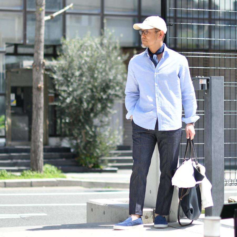 【FINAL SALE】Giannetto【ジャンネット】リネンコットンシャツ VINCIFIT ダーツ無し 801700V81 0003 リネンコットン ライトブルー | GIANNETTO | 07