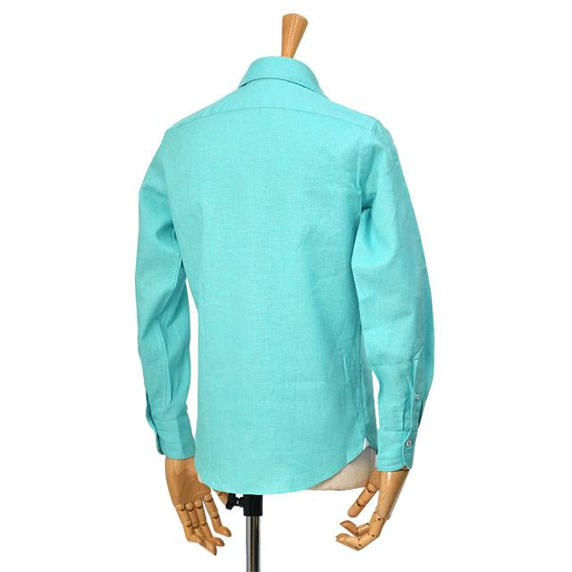 【FINAL SALE】Giannetto【ジャンネット】リネンシャツ VINCIFIT ダーツ無し 812700V81 0006 リネン ターコイズ | GIANNETTO | 03
