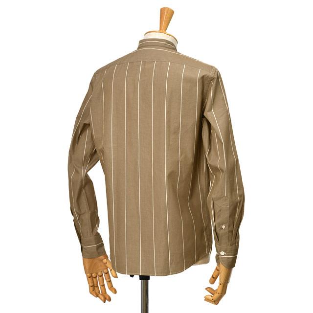 Giannetto【ジャンネット】コットンバンドカラーシャツ VINCIFIT(Relax recommend) 206700VLU 0004 ストライプ ブラウン | GIANNETTO | 03