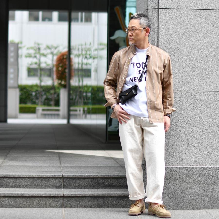 Giannetto【ジャンネット】コットンバンドカラーシャツ VINCIFIT(Relax recommend) 206700VLU 0004 ストライプ ブラウン | GIANNETTO | 07