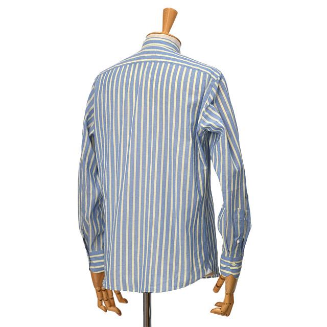Giannetto【ジャンネット】コットンバンドカラーシャツ VINCIFIT(Relax recommend) 209700VLU 0003 ストライプ ブルーイエロー | GIANNETTO | 03