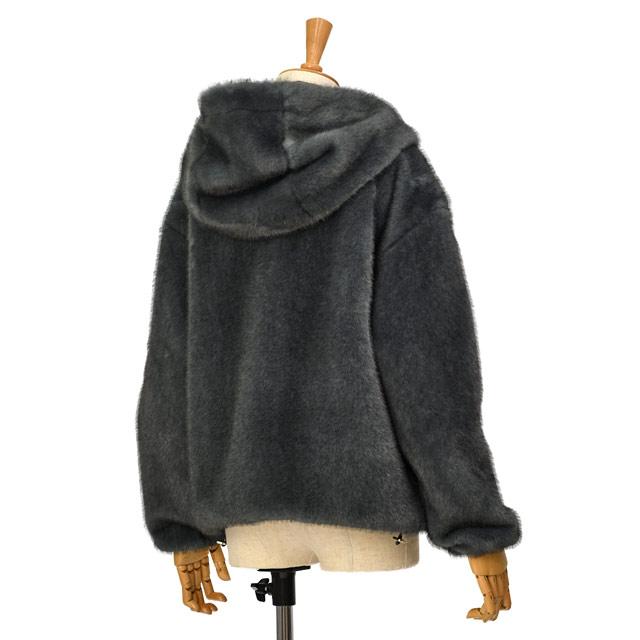 HERNO【ヘルノ】エコファーフーデッドブルゾン GI000318D 12739 9480 ポリエステル チャコール | HERNO | 01