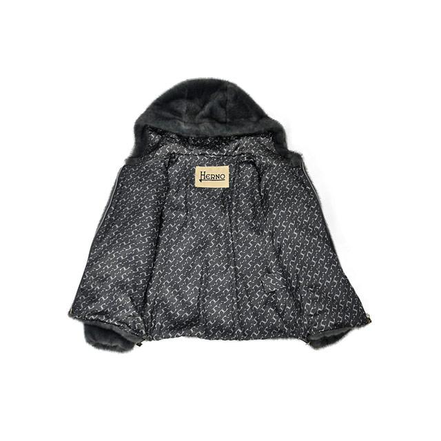 HERNO【ヘルノ】エコファーフーデッドブルゾン GI000318D 12739 9480 ポリエステル チャコール | HERNO | 02