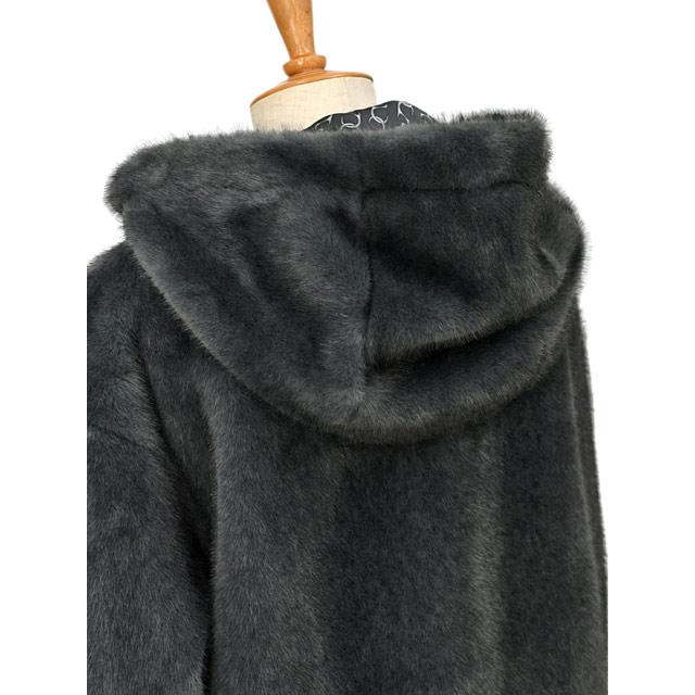 HERNO【ヘルノ】エコファーフーデッドブルゾン GI000318D 12739 9480 ポリエステル チャコール | HERNO | 05