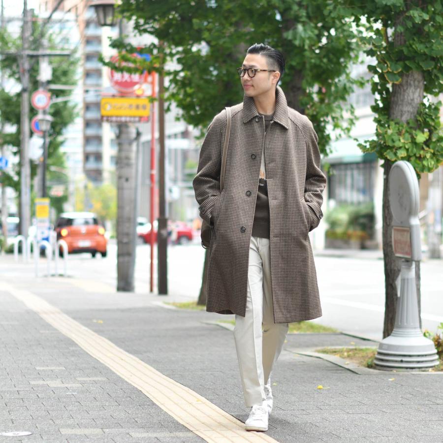 HERNO【ヘルノ】ステンカラーコート CA000210U 33460 7780 ハウンドトゥース 千鳥格子 ウール ブラウンの画像