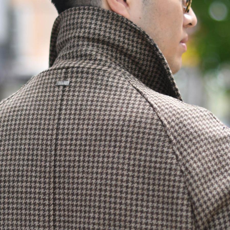 HERNO【ヘルノ】ステンカラーコート CA000210U 33460 7780 ハウンドトゥース 千鳥格子 ウール ブラウンの画像