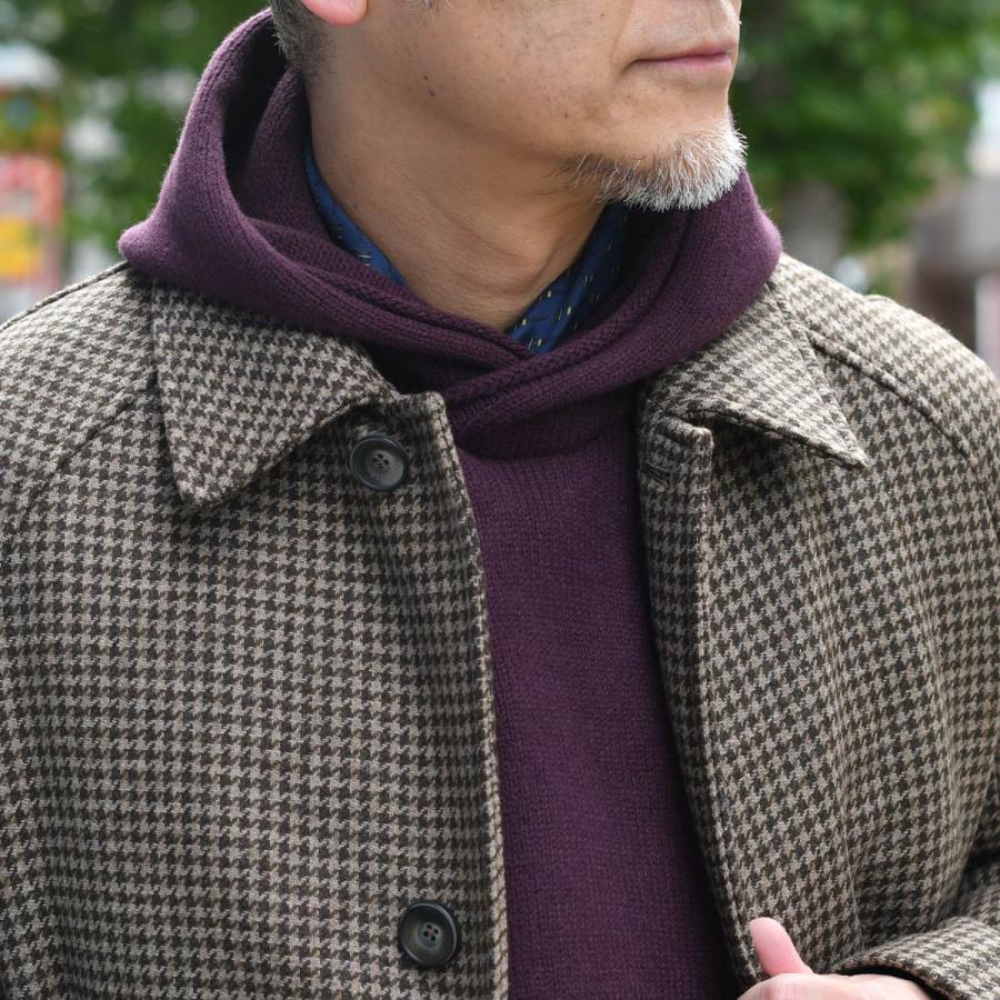 HERNO【ヘルノ】ステンカラーコート CA000210U 33460 7780 ハウンドトゥース 千鳥格子 ウール ブラウンの画像