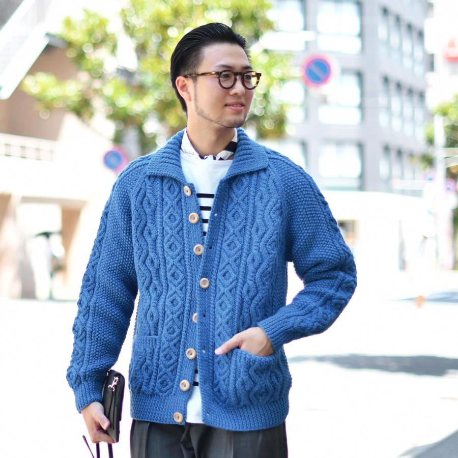 茶タグ INVERALLAN インバーアラン クルーカーディガン 英国 INVERALLAN】インバーアラン『茶タグ ダブルボタン カーディガン