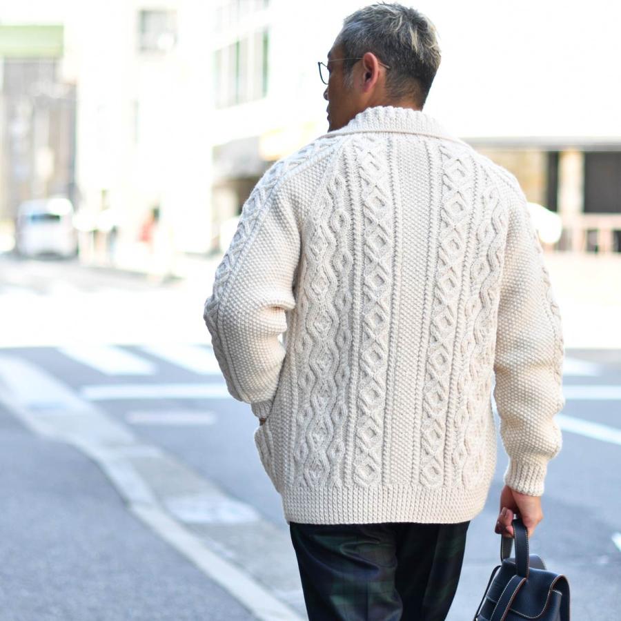 INVERALLAN 3A カーディガン WOOL ナチュラル インバーアラン 3A ランバー カーディガン ナチュラル NATURAL