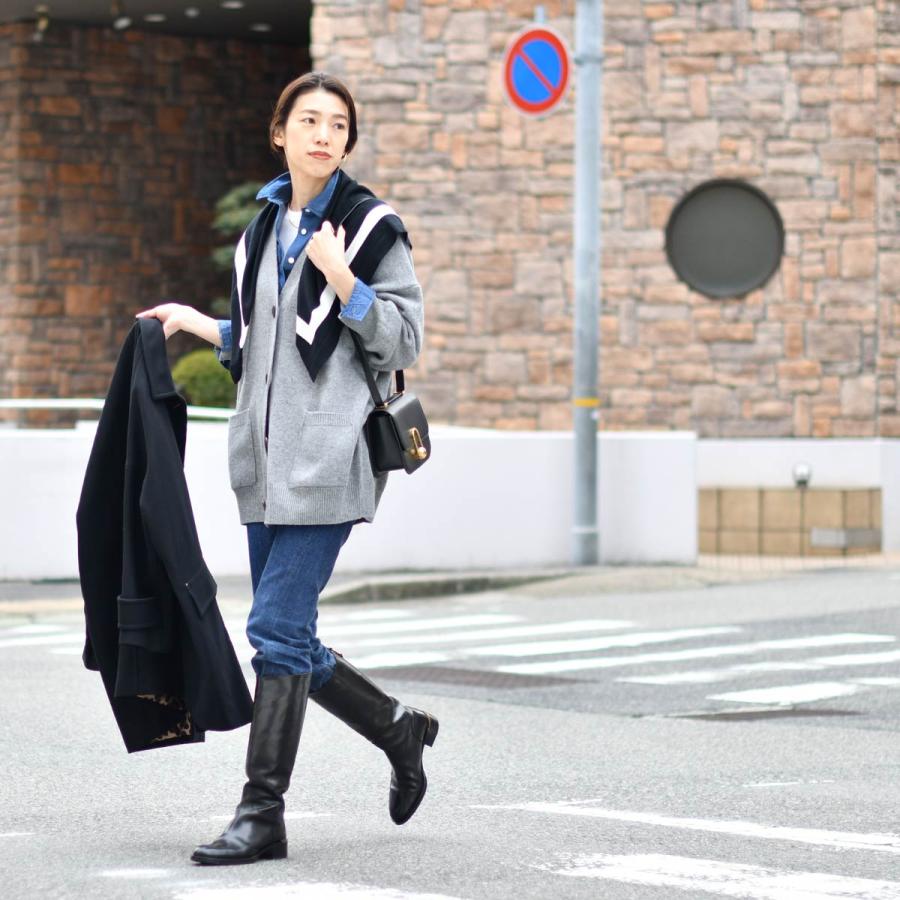 JOHN SMEDLEY【ジョンスメドレー】ニットスカーフ 30G A4723 No2 BLACK×CHALK ウール コットン ブラック ホワイト | JOHN SMEDLEY | 04
