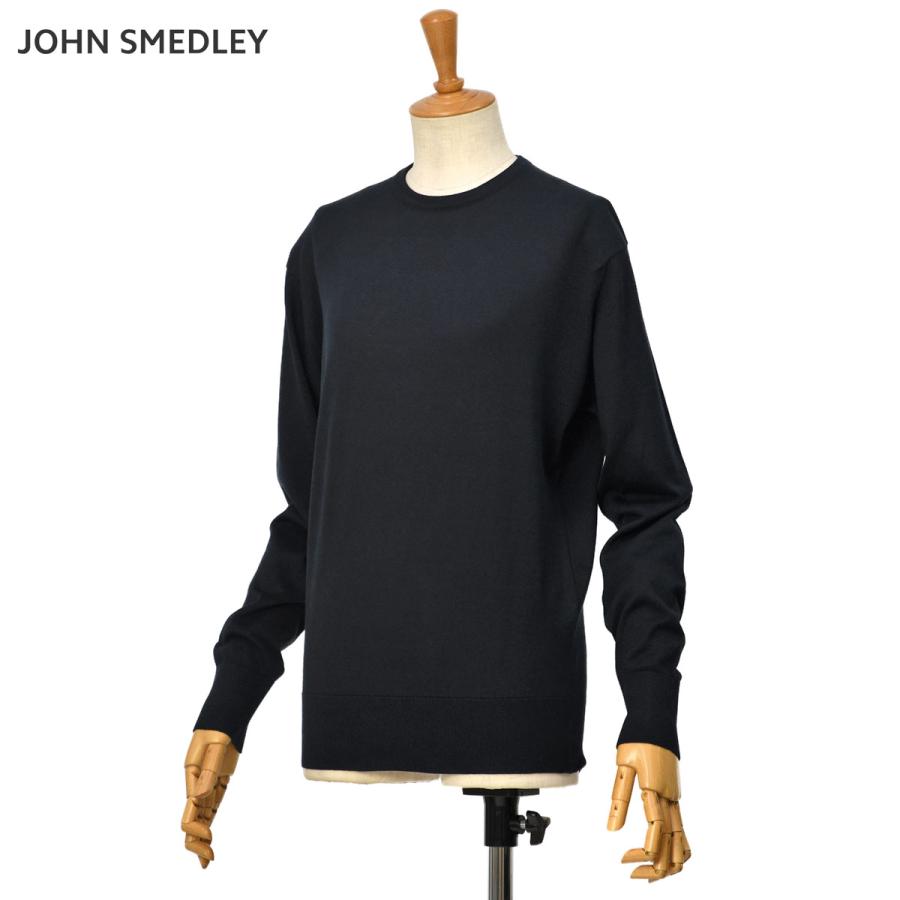 【美品】JOHN SMEDLEY クルーネックニット ネイビー M JOHN SMEDLEY（ジョンスメドレー） JOHN SMEDLEY【ジョンスメドレー