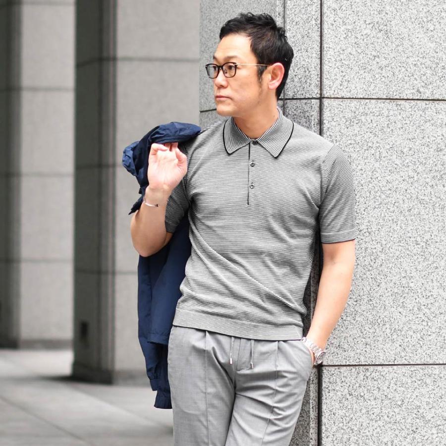 JOHN SMEDLEY SMEDLEY【ジョンスメドレー】ボーダーニットポロ JOHN SMEDLEY SMEDLEY【ジョンスメドレー】ボーダーニットポロ