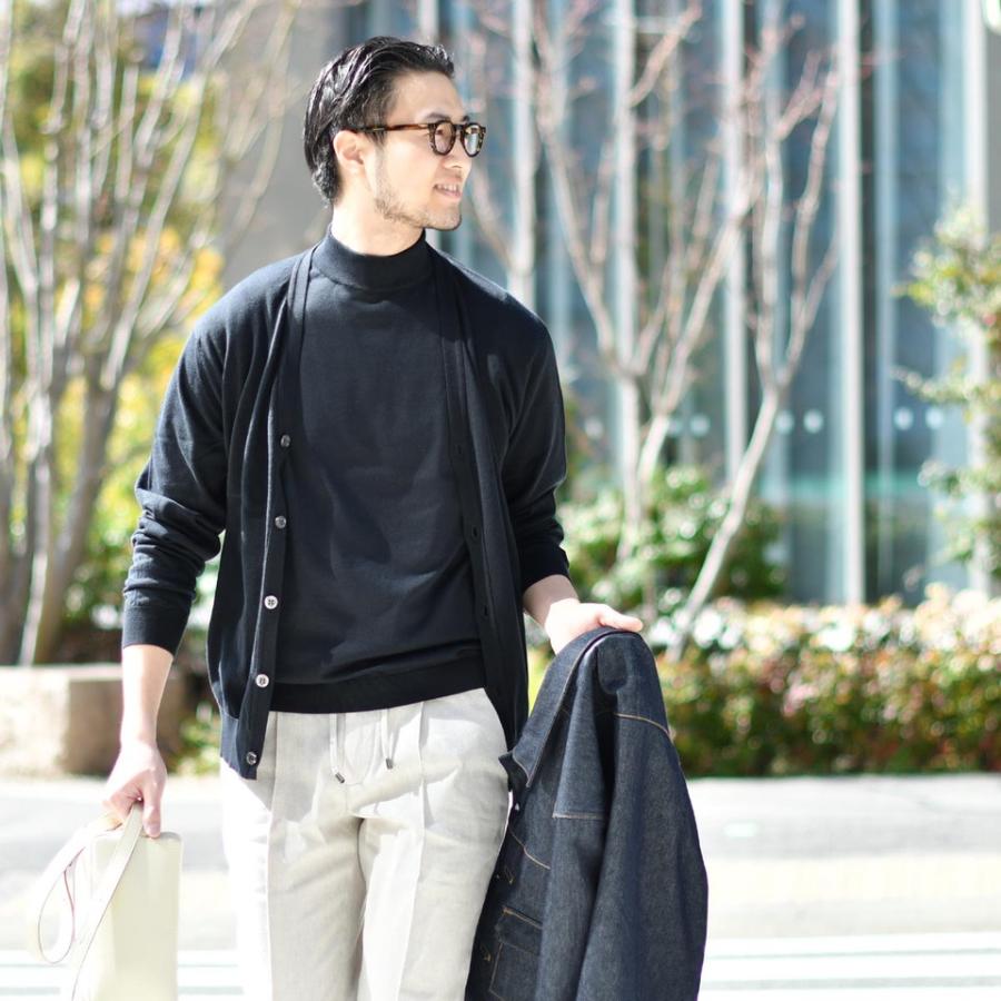 JOHN SMEDLEY【ジョンスメドレー】モックネックニット 30G S4627 BLACK コットン ブラック｜cinqessentiel｜08