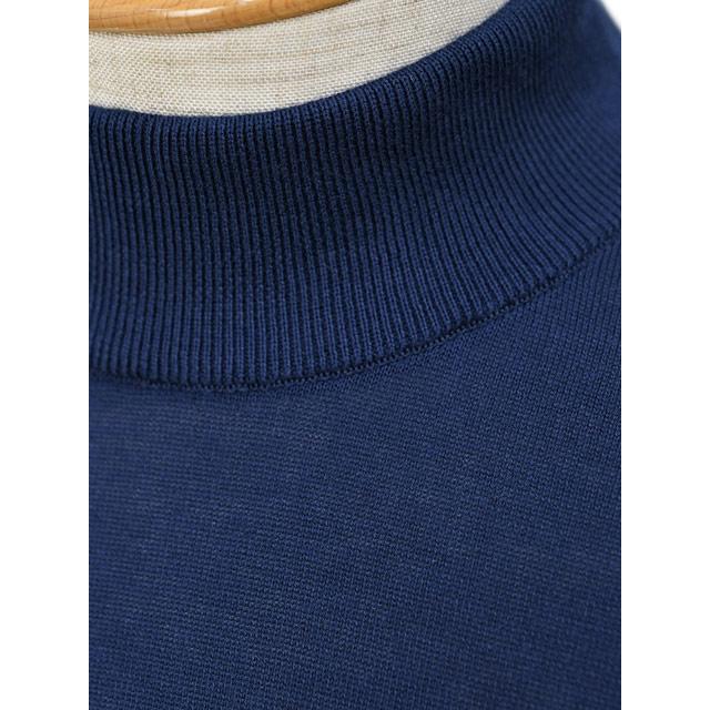 JOHN SMEDLEY【ジョンスメドレー】モックネックニット 30G S4627 FRENCH NAVY コットン ネイビーブルー｜cinqessentiel｜04