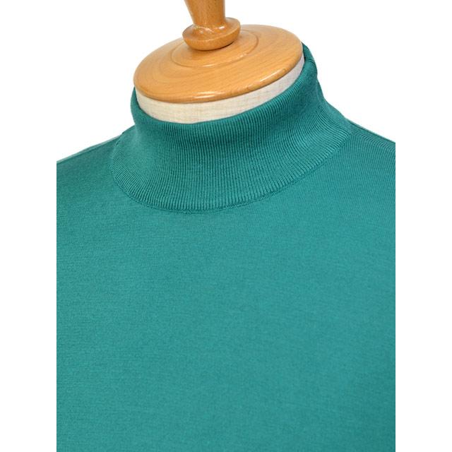【FINAL SALE】JOHN SMEDLEY【ジョンスメドレー】モックネックニット 30G S4627 ATOLL TEAL コットン ターコイズ | JOHN SMEDLEY | 02