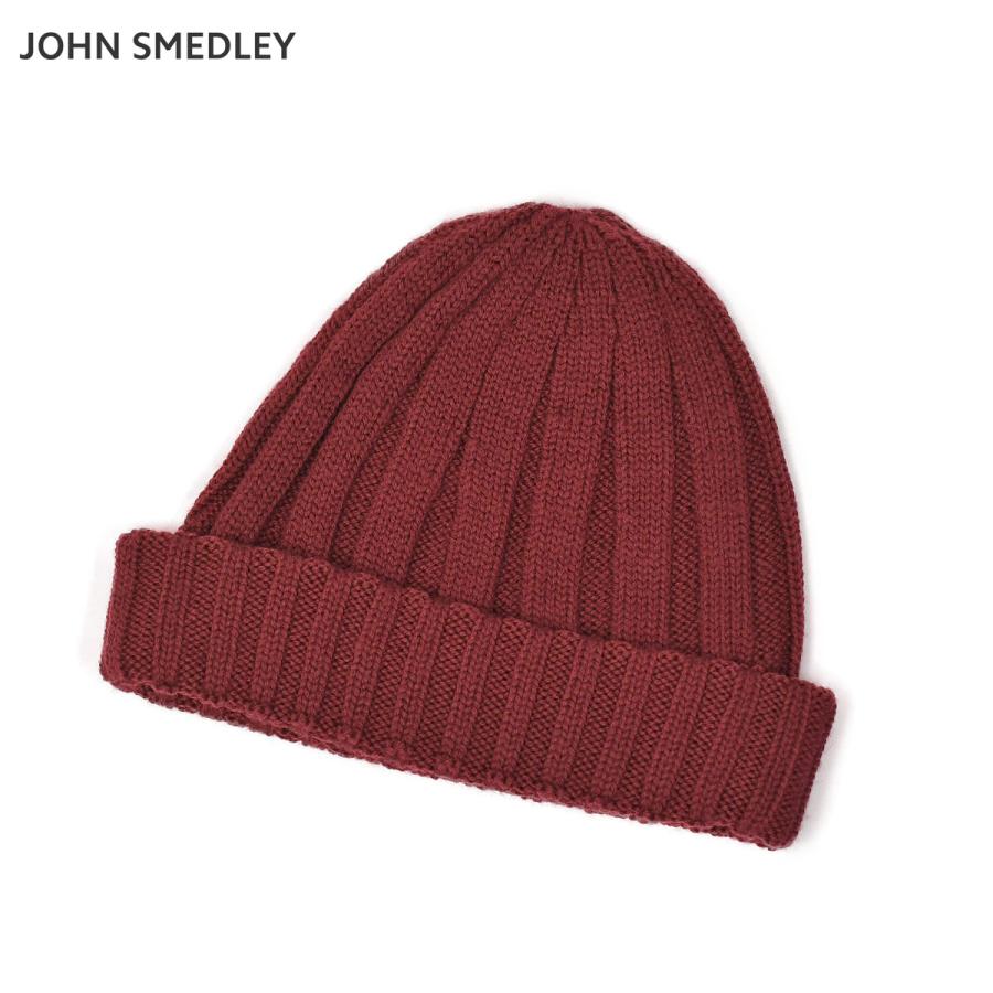 JOHN SMEDLEY【ジョンスメドレー】ニットキャップ HICKORY WOOLF RED ウール ボルドー | JOHN SMEDLEY