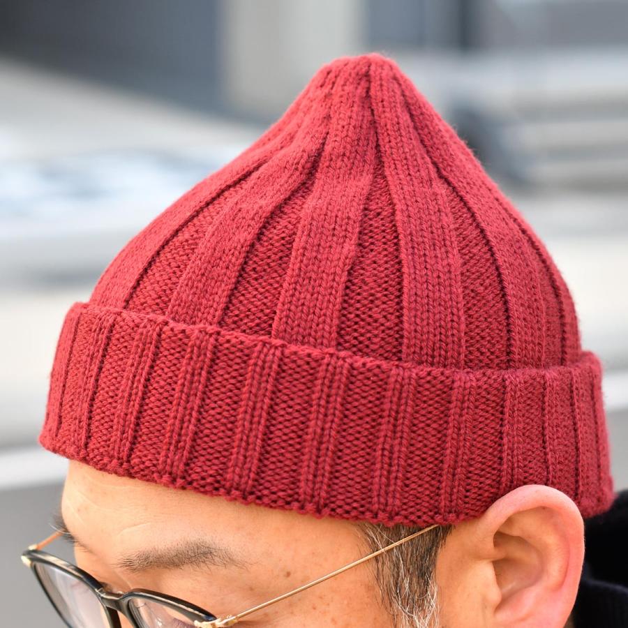 JOHN SMEDLEY【ジョンスメドレー】ニットキャップ HICKORY WOOLF RED ウール ボルドー | JOHN SMEDLEY | 05