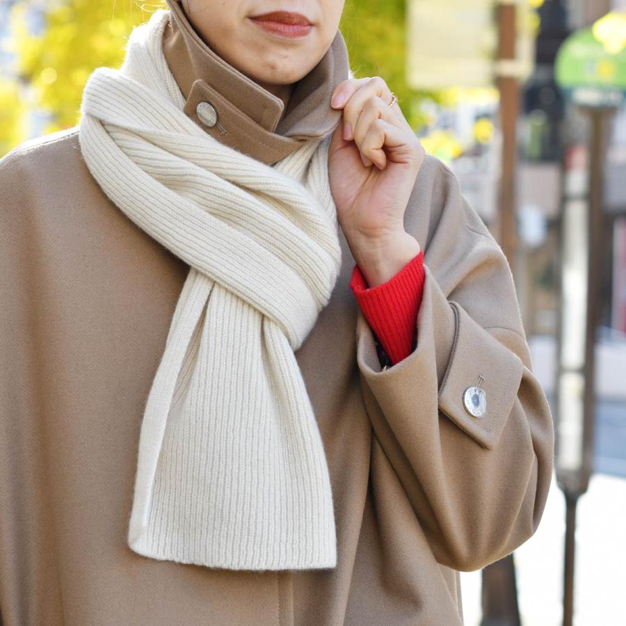 Joshua Ellis【ジョシュア エリス】ニットマフラー K07 RIB SCARF 40063 Undyed カシミヤ オフホワイト | Joshua Ellis | 05