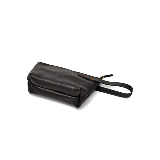 KINGSLEY WALTERS STUDIO【キングスレー ウォルターズ スタジオ】スモールレザーポーチ TRAVEL POUCH BLACK レザー ブラック