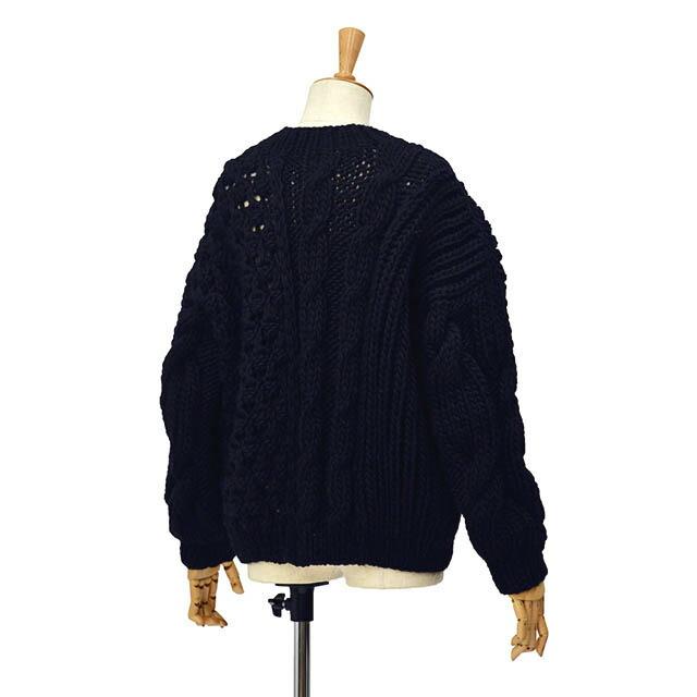 【50％OFF】【sizeXS】【返品交換不可】MIRSTORES【ミストアズ】ケーブルクルーネックニット 48121003 BLACK ウール ブラック | MIRSTORES | 04