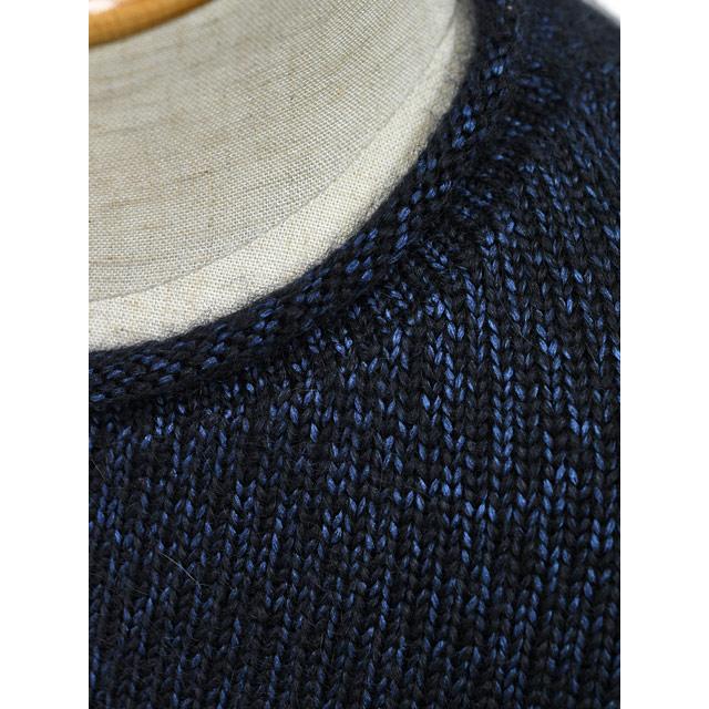 MOTHER HAND artisan【マザーハンド アルチザン】クルーネック MONS MHa 17-QU PATRI.BLUE シルクモヘア ダークブルーの画像