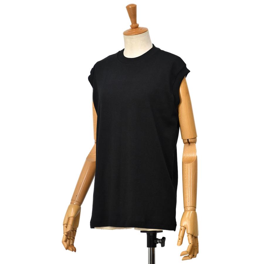 MAISON CORNICHON【メゾン コルニション】ノースリーブカットソー Sleeveless Shirts Solid Noir コットン ブラック | 