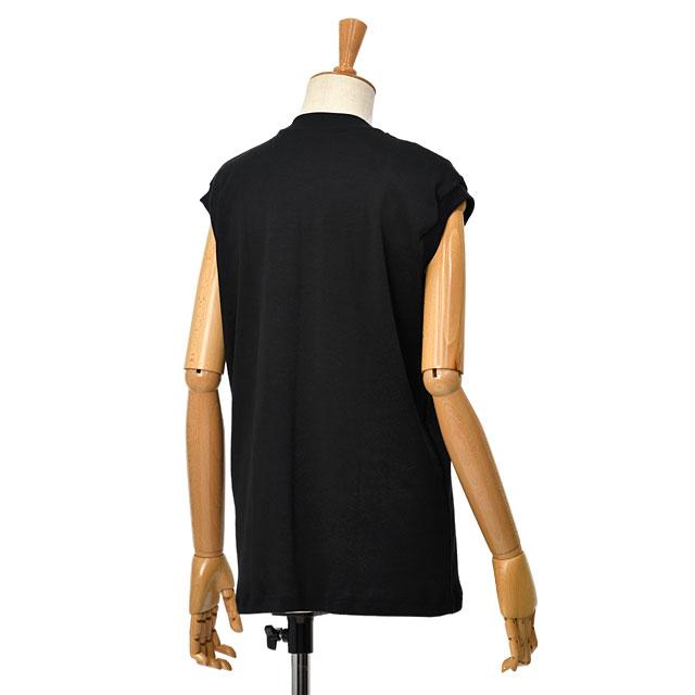 MAISON CORNICHON【メゾン コルニション】ノースリーブカットソー Sleeveless Shirts Solid Noir コットン ブラック |  | 01