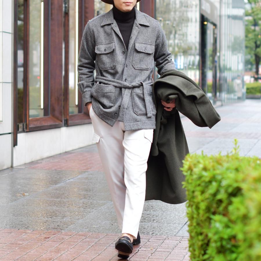 Orian オリアン ベルテッドサファリシャツジャケット Larmy L006 80 ウール ヘリンボーン グレー Oriangry Cinq Essentiel 通販 Yahoo ショッピング