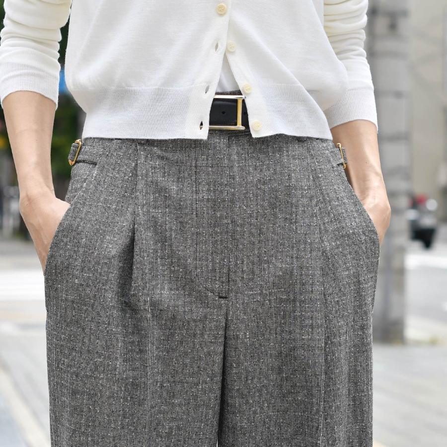 PT TORINO【ピーティートリノ】ワイドパンツ ISABEL RG27 0990 ウール ブラックの画像
