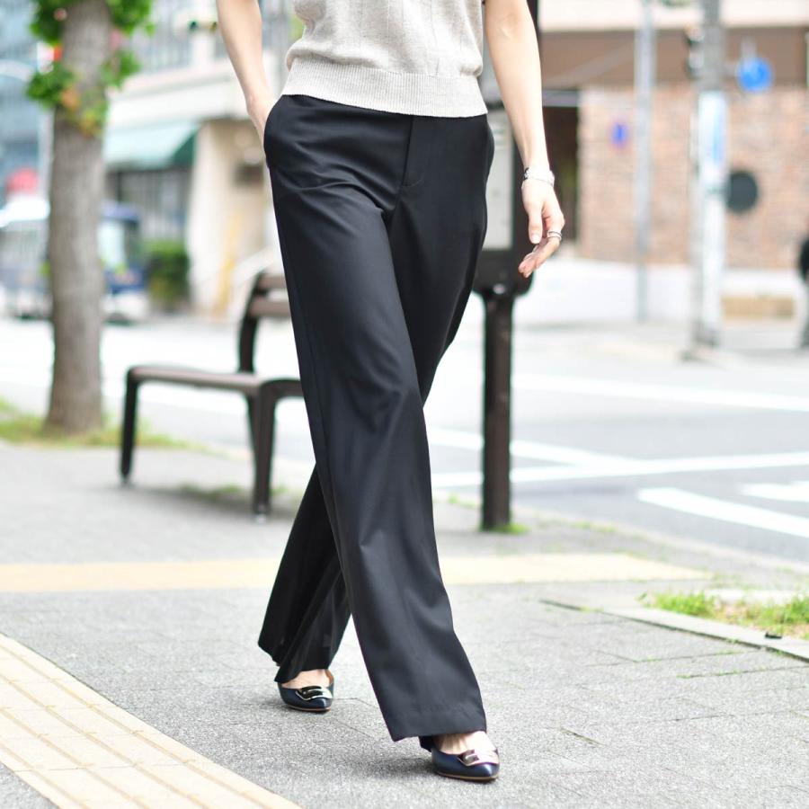 PT TORINO【ピーティートリノ】ワイドパンツ LORENZA ZI56 0990 ウール ブラックの画像