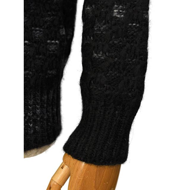 roberto collina【ロベルト コリーナ】モックネックニット 46006 NERO GRI アルパカ ウール ポリアミド ブラック グレーの画像