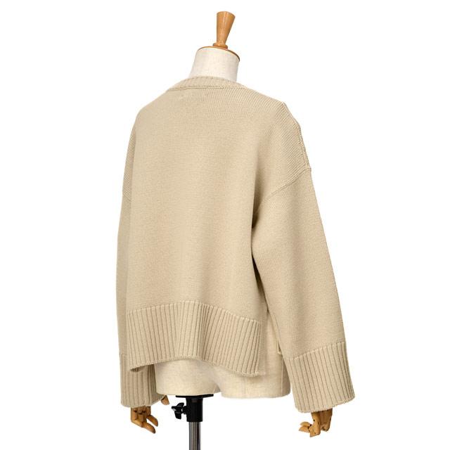 SCAGLIONE【スカリオーネ】ラウンドネックニット DRM126 231 HEMP ウール ベージュ |  | 01
