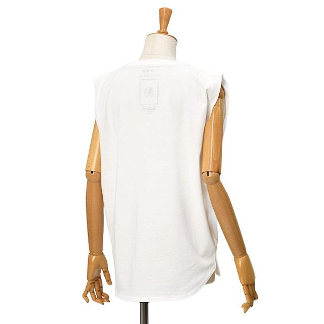 three dots【スリードッツ】グラフィックスリーブレスTシャツ AK0004Y 009 PIERDAYS コットン ホワイトの画像