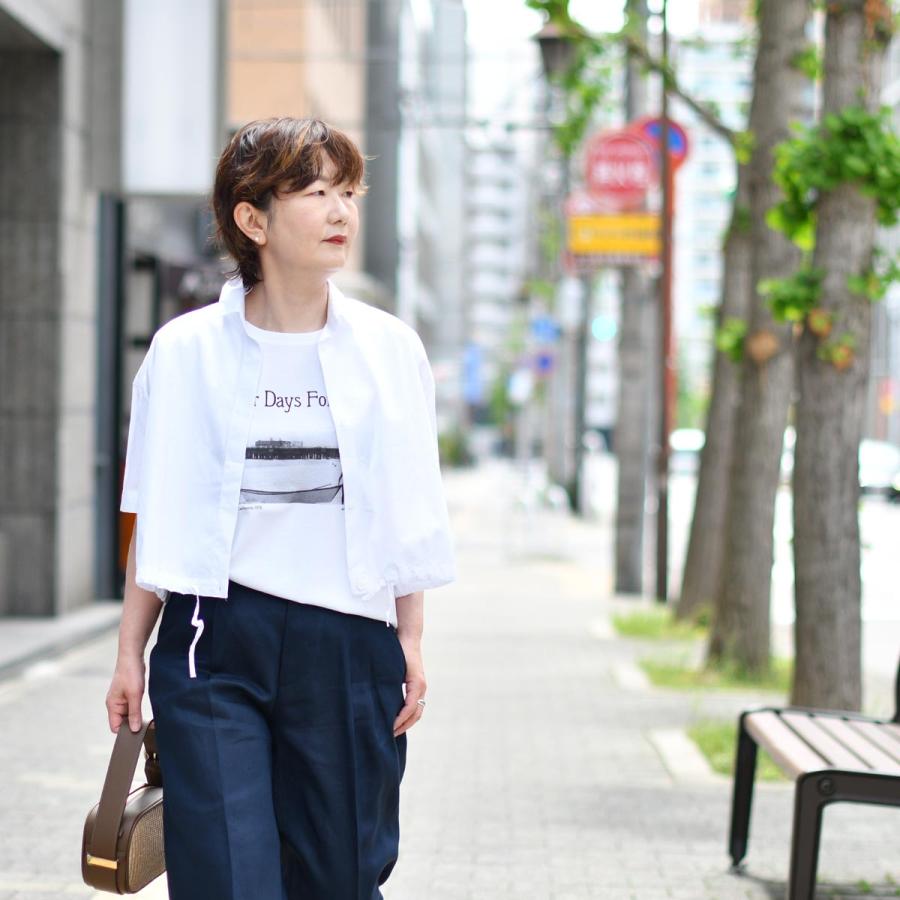 three dots【スリードッツ】グラフィックスリーブレスTシャツ AK0004Y 009 PIERDAYS コットン ホワイトの画像