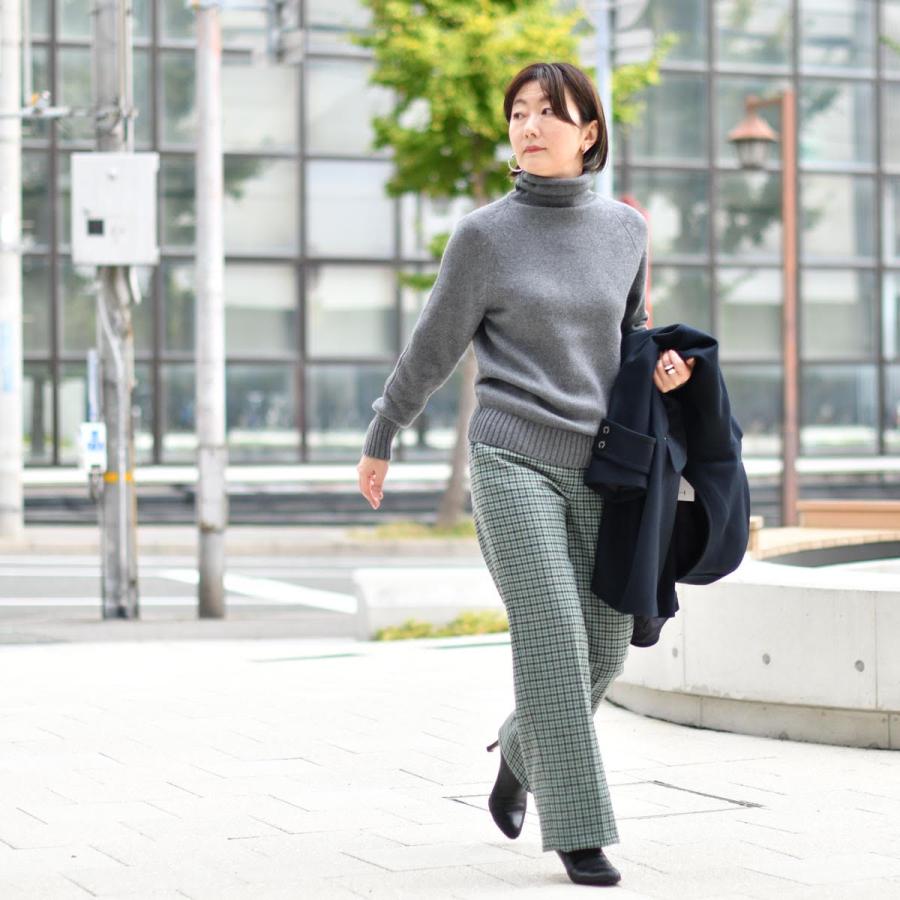 YURI PARK【ユリ・パーク】タートルネックニット LILL A005 2018RIB MEDIUM GRAY ウール シルク グレー｜cinqessentiel｜09