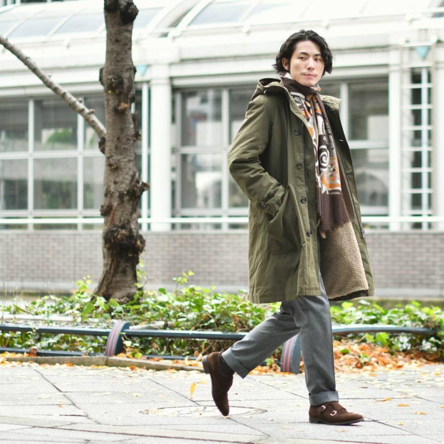 19 ANDREA'S 47【アンドレアズ】大判ストール 7428 c/c21 DARK BROWN カシミヤ ボタニカル ダークブラウン×イエローの画像