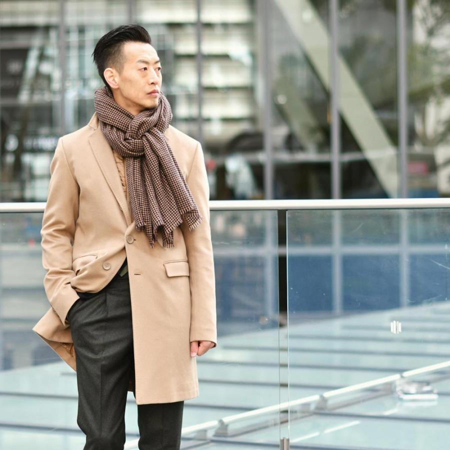 19 ANDREA'S 47【アンドレアズ】ストール ERIK 7719 TOFFEE カシミヤ 千鳥 ブラウン×ネイビー | 19 andrea's 47 | 06