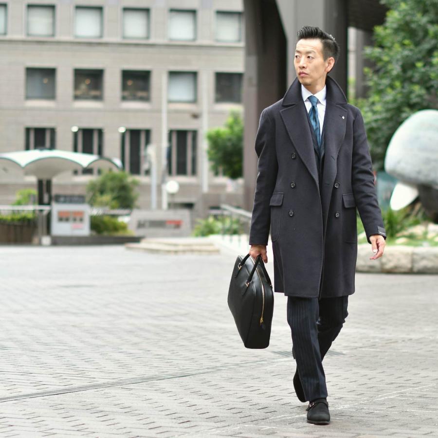 Atto Vannucciシルクネクタイ ブラックグレー ストライプ柄 Atto