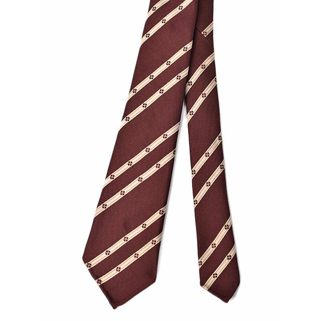 Atto Vannucci【アットヴァンヌッチ】ネクタイ 30258 セッテピエゲ シルク ストライプ ボルドー | Atto Vannucci | 01
