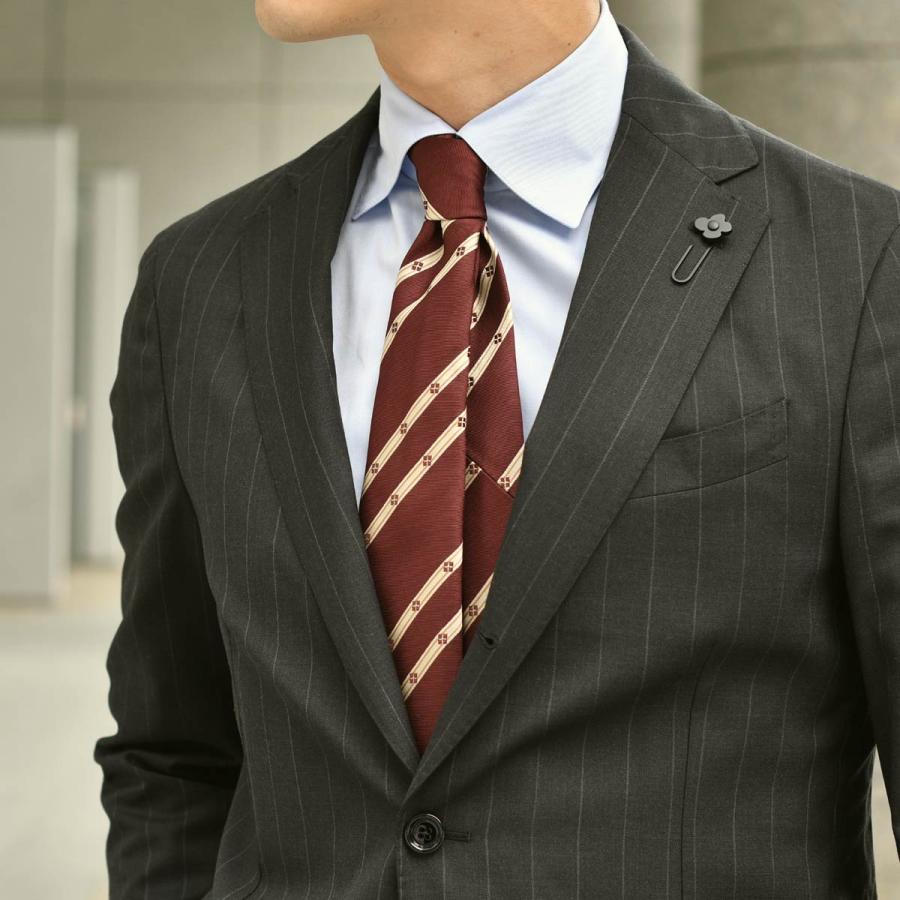 Atto Vannucci【アットヴァンヌッチ】ネクタイ 30258 セッテピエゲ シルク ストライプ ボルドー | Atto Vannucci | 03