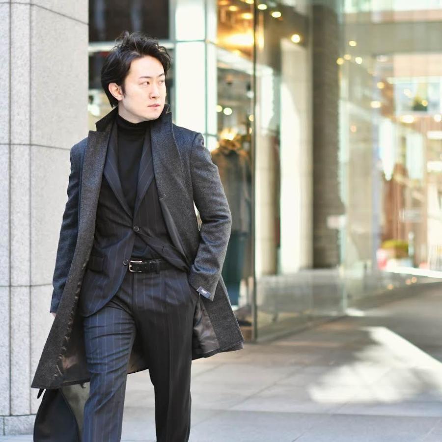 BARBA カシミヤ100％コート チェスターコート グレー-