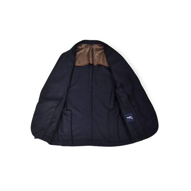 BARBA【バルバ】シングルジャケット EASY J1 51065 90 ウール ホップサック ネイビーの画像