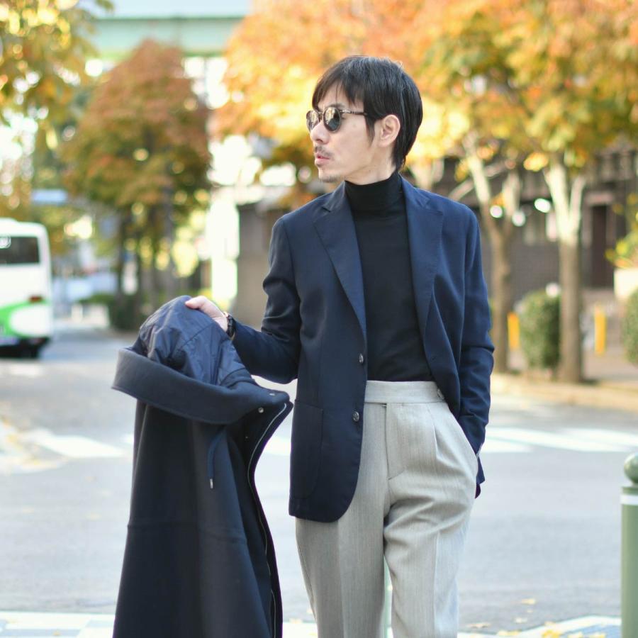 BARBA【バルバ】シングルジャケット EASY J1 51065 90 ウール ホップサック ネイビーの画像