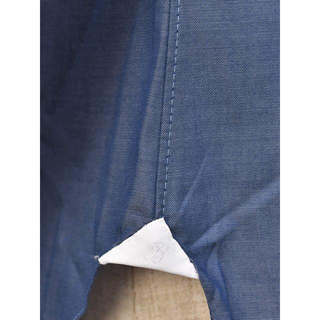 BARBA【バルバ】ホリゾンタルワイドカラーシャツ BRUNO 50097 2 コットン シャンブレー ブルー | BARBA | 06