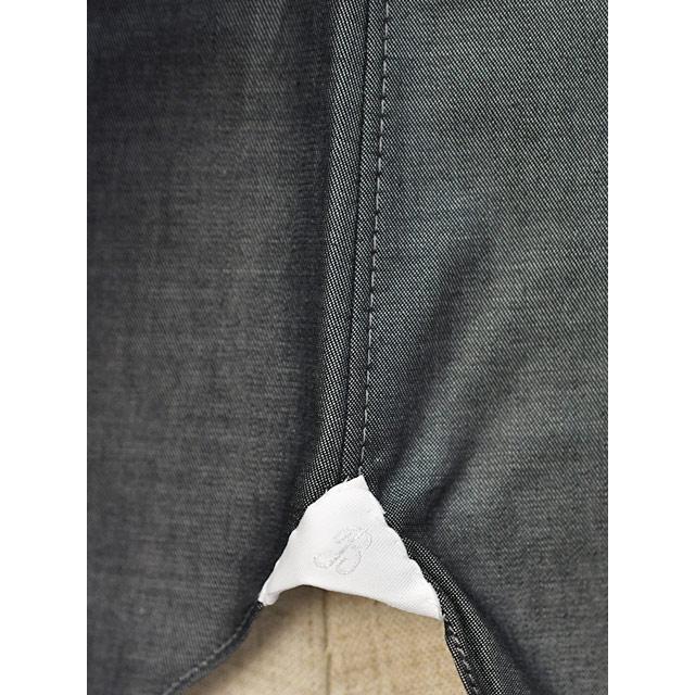BARBA【バルバ】ホリゾンタルワイドカラーシャツ BRUNO 50097 4 コットン シャンブレー グレー | BARBA | 06