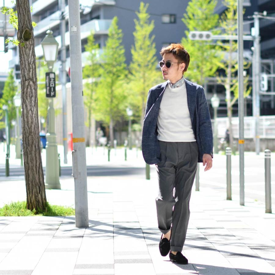 BARBA【バルバ】シングルジャケット EASY J1 53004 87 ロロピアーナ ウール シルク リネン インディゴの画像