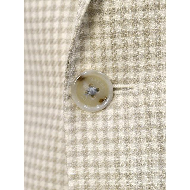 BARBA【バルバ】シングルジャケット EASY J1 53015 10 ウール シルク リネン 千鳥 ベージュの画像